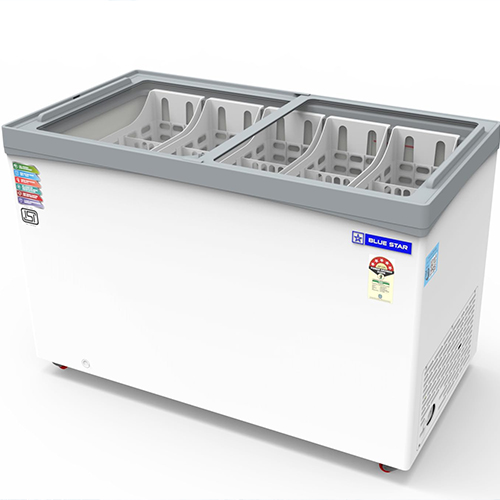 Blue Star Glass Top Freezer - Ice Cream Display Cabinet